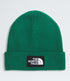 The North Face Tnf Logo Box Cuffed Beanie - Evergreen - Streetart.fr
