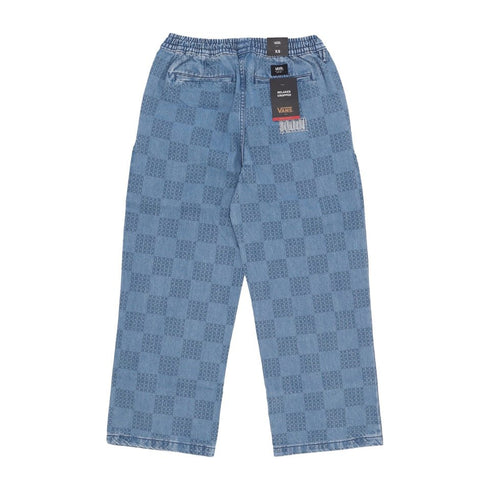Vans Wm Mened Chek Denim Loose Crop Pant Check Denim Stone - Streetart.fr