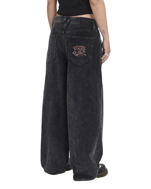 Volcom Women Fa Ozzy Cord Pant - Light Acid Black - Streetart.fr