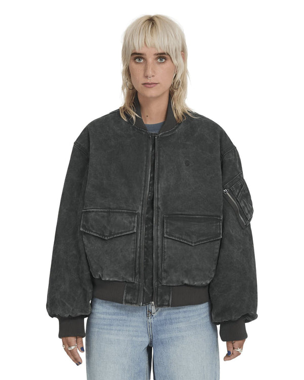 Volcom Women Workestra Bomber Jacket - Rinsed Black - Streetart.fr