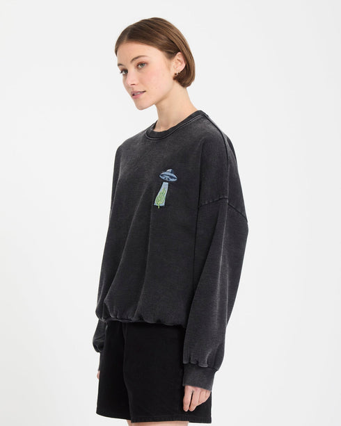 Volcom Womens Fa Mickey Mason Crew - Vintage Black - Streetart.fr