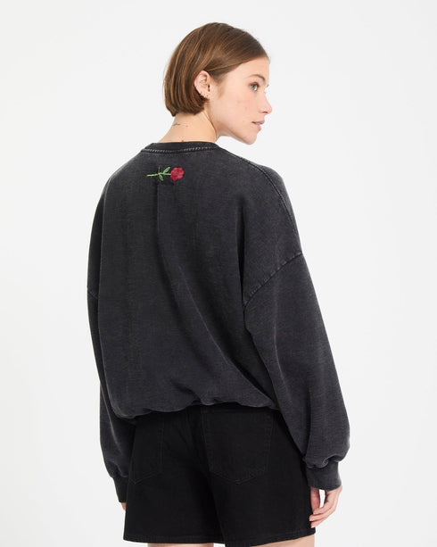 Volcom Womens Fa Mickey Mason Crew - Vintage Black - Streetart.fr