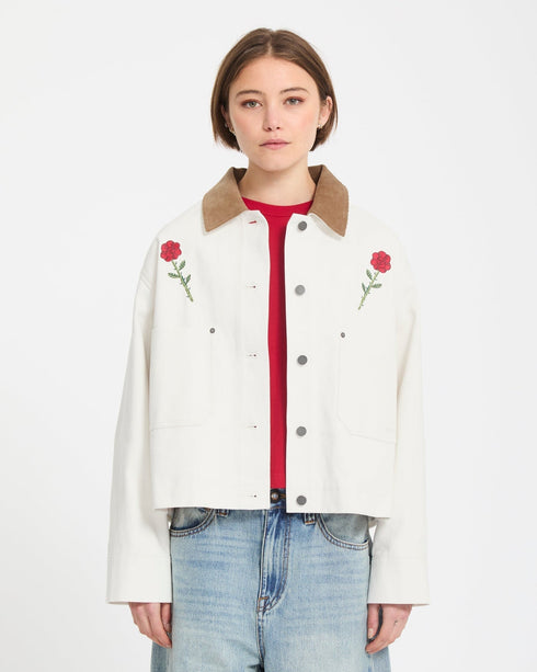 Volcom Womens Fa Mickey Mason Jacket - Off White - Streetart.fr