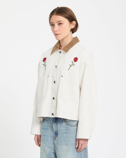 Volcom Womens Fa Mickey Mason Jacket - Off White - Streetart.fr
