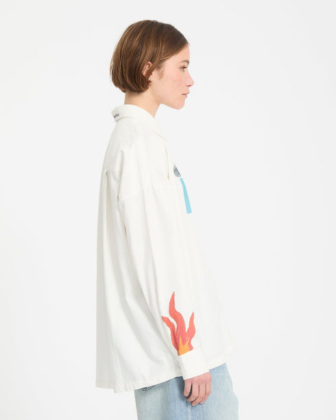 Volcom Womens Fa Mickey Mason Shirt - Off White - Streetart.fr