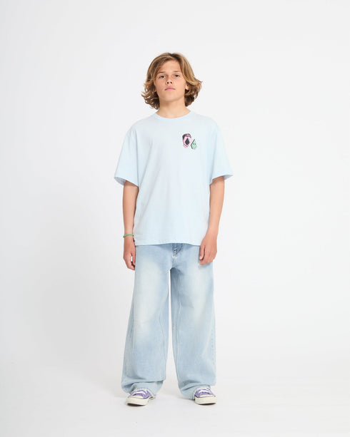 Volcom Youth Aura Bsc Sst - Light Blue Acid - Streetart.fr