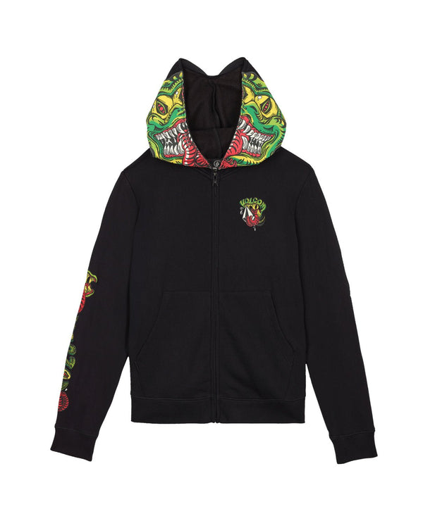 Volcom Youth Snaky Full Zip Sweat - Black - Streetart.fr