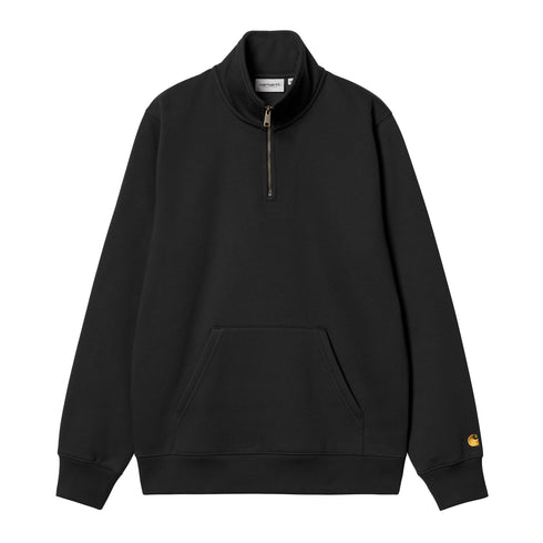 Carhartt WIP Chase Neck Zip Sweat Shirt - Black / Gold