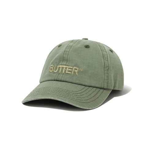 Butter Ripstop Rounded Logo 6 Panel Cap - Washed Army - Streetart.fr