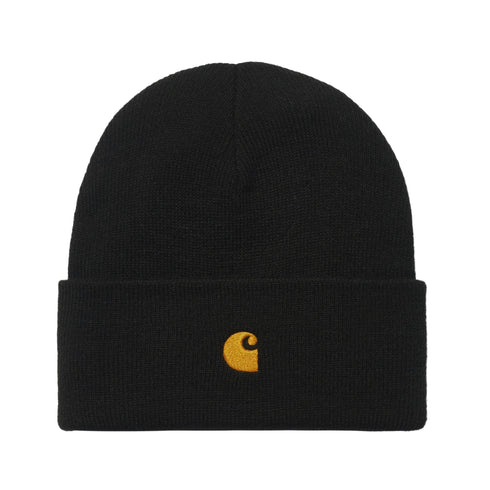 Carhartt WIP Chase Beanie - Black / Gold - Streetart.fr