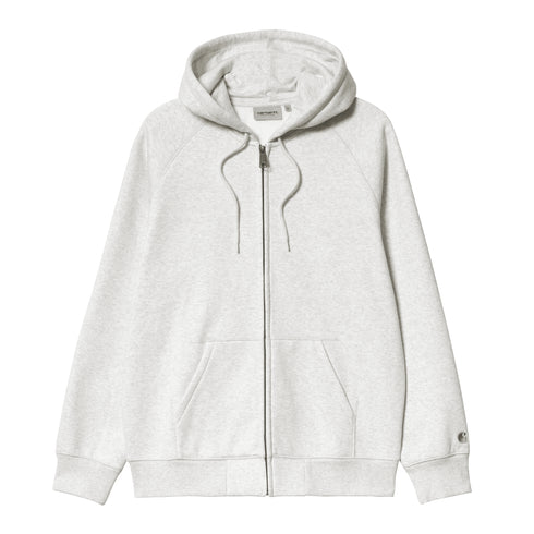 Carhartt WIP Hooded Chase Jacket Sweat Zip - Ash Heather / Gold — sweatshirt