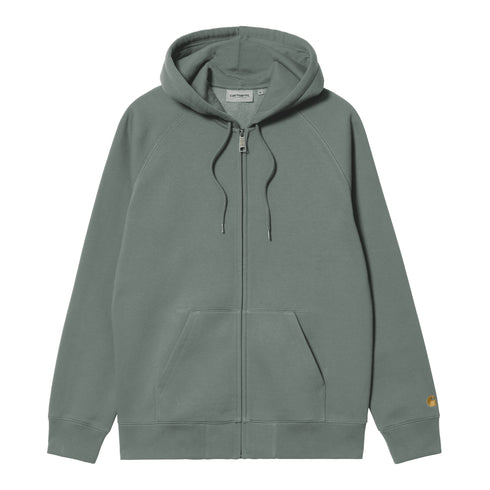 Carhartt WIP Hooded Chase Jacket Sweat Zip - Velvet Green / Gold — sweatshirt