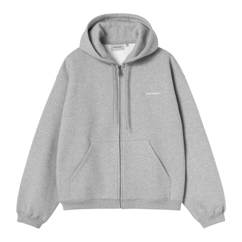 Carhartt WIP Hooded Ebbert Jacket - Grey Heather / White - Streetart.fr