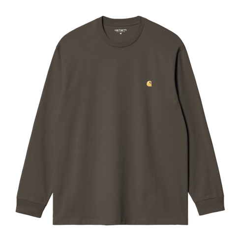 Carhartt Wip L/S Chase T-Shirt - Shungite / Gold - I026392_3X9_XX