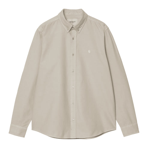 Carhartt WIP L/S Bolton Shirt Chemise - Puddle Garment Dyed — t-shirt manches longues