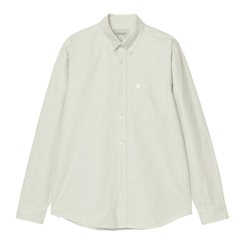 Carhartt WIP L/S C-Logo Chemise - Pale Olive / White — t-shirt manches longues