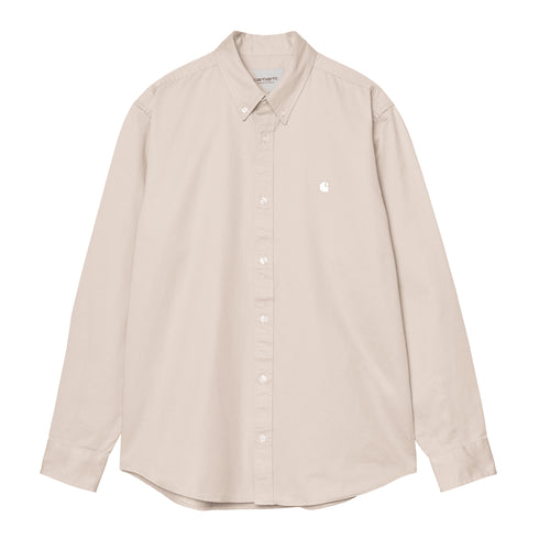 Carhartt WIP L/S Madison Shirt Chemise - Fleur De Sel / Wax — t-shirt manches longues