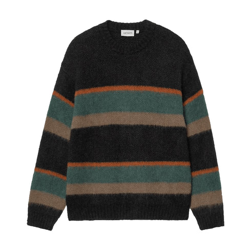 Carhartt WIP Merton Sweater - Sundling Stripes / Dark Scarab - Streetart.fr