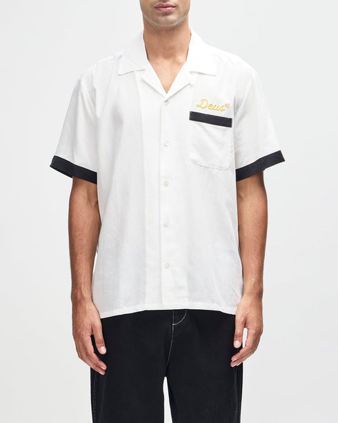 Deus Hisssterical Bowling Shirt - Vintage White — chemise