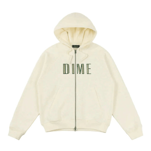 Dime Block Zip Hoodie - Antique White — sweat à capuche