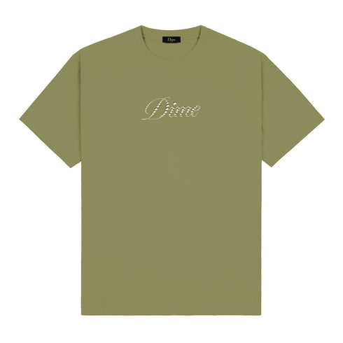 Dime Icy Cursive - Warm Khaki — t-shirt