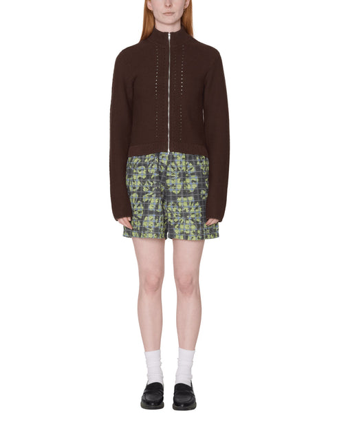 Obey Womens Meredith Mock Zip Sweater - Chocolate - Streetart.fr
