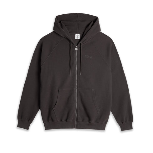 Polar Waffle Zip Hoodie - Dirty Black — sweat à capuche Polar Skate Co.