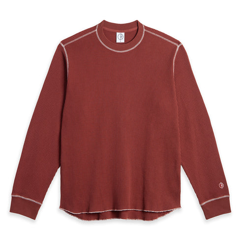Polar Dylan Ls Tee - Wine / White — t-shirt manches longues Polar Skate Co.